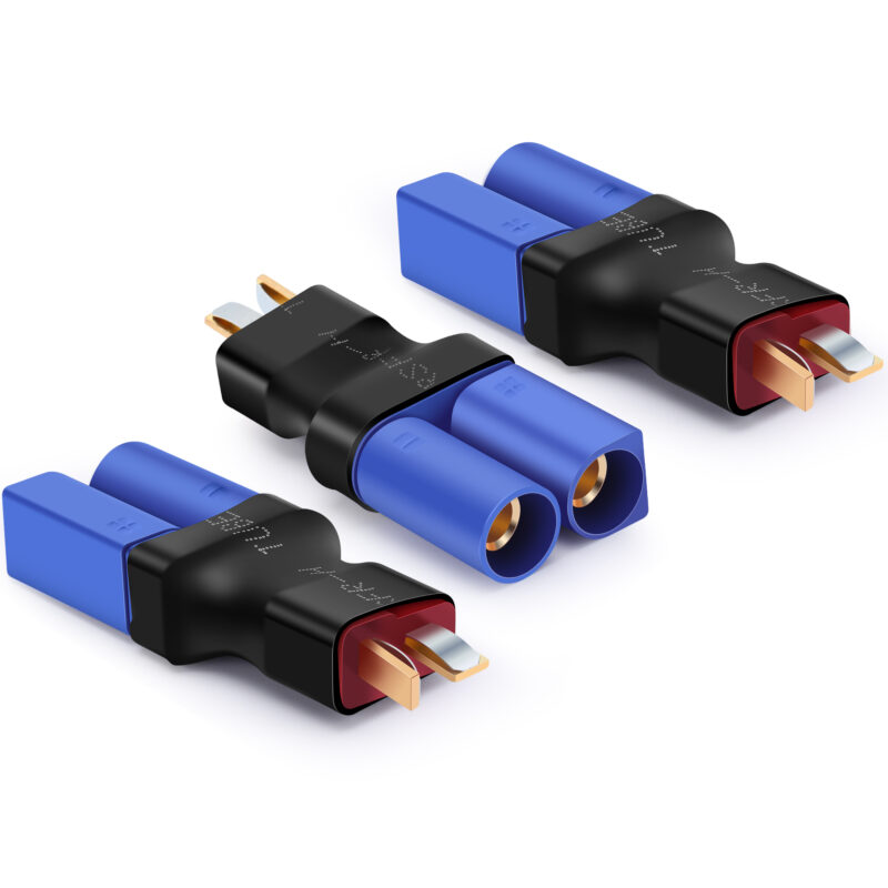 EC5 to Deans Adapter,KCRTEK 3PCS EC5 Female to Male T Deans Adapter RC LiPo Battery Connectors