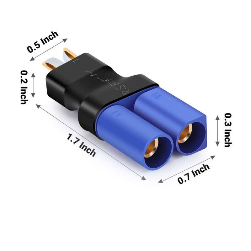 EC5 to Deans Adapter,KCRTEK 3PCS EC5 Female to Male T Deans Adapter RC LiPo Battery Connectors - Image 3